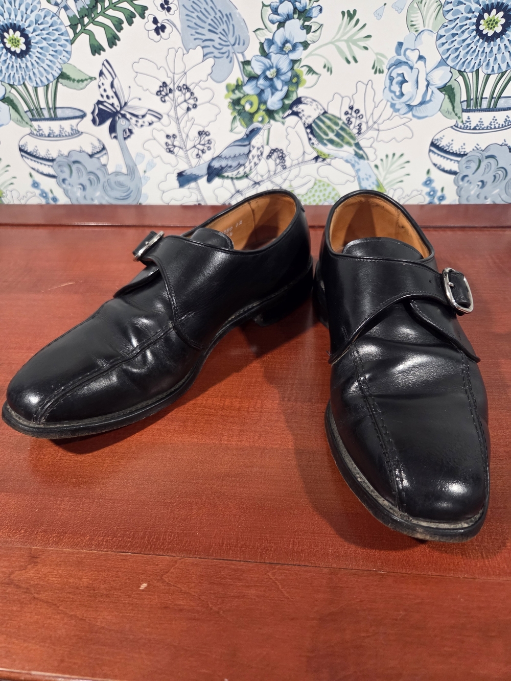 Allen Edmonds Concord Single Monk Strap Shoes Black Calfskin Leather Men's 8 D U